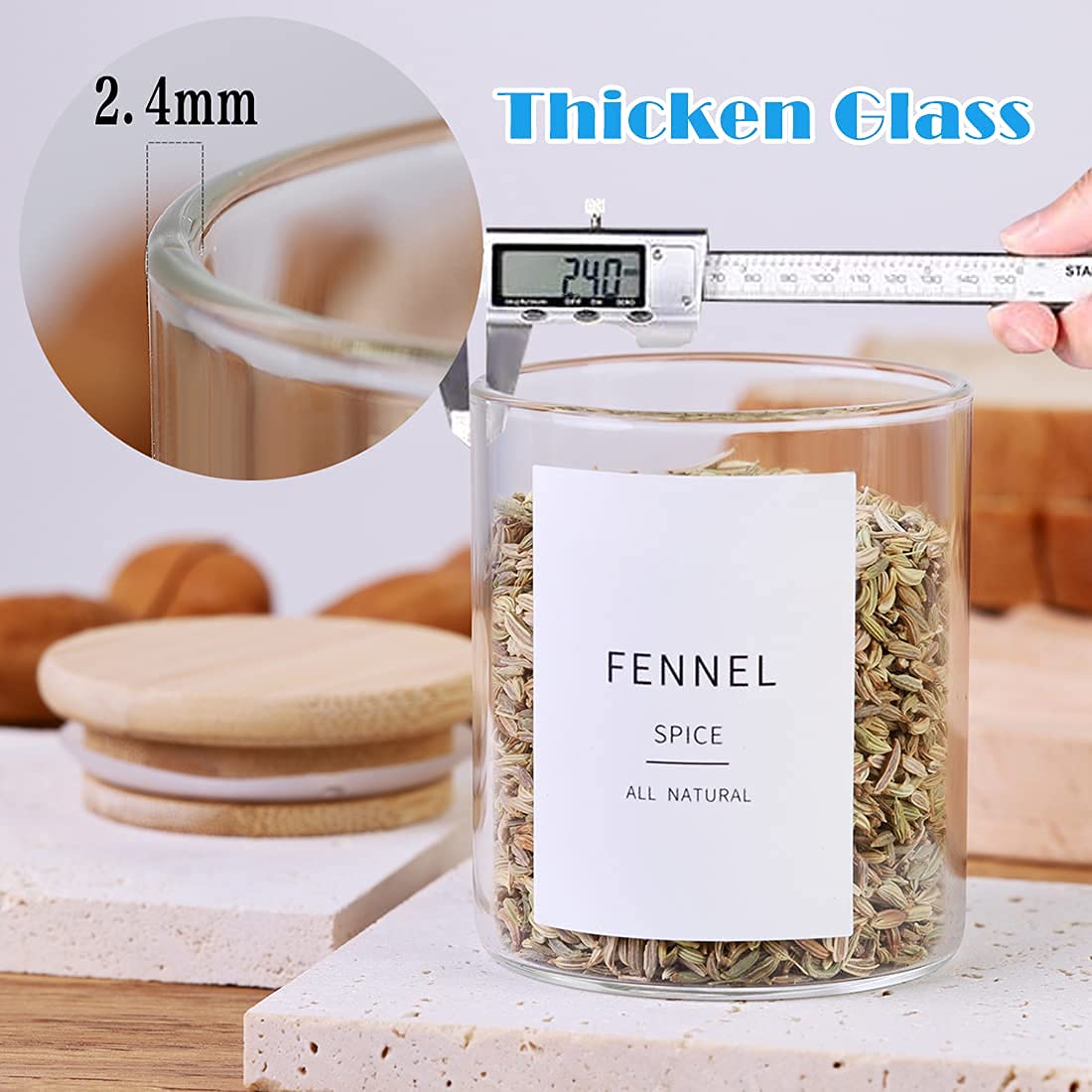 HHMJSM minimalist label system helps declutter shelves in the kitchen.