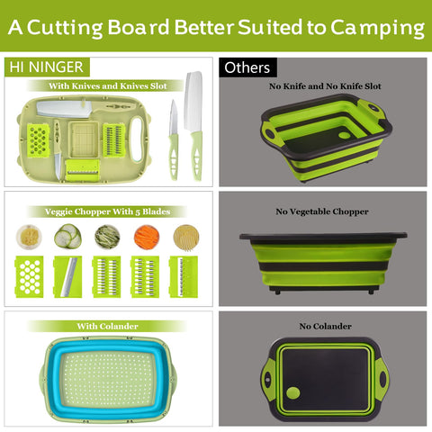 HI NINGER 9-in-1 multi chopping board for versatile outdoor cooking