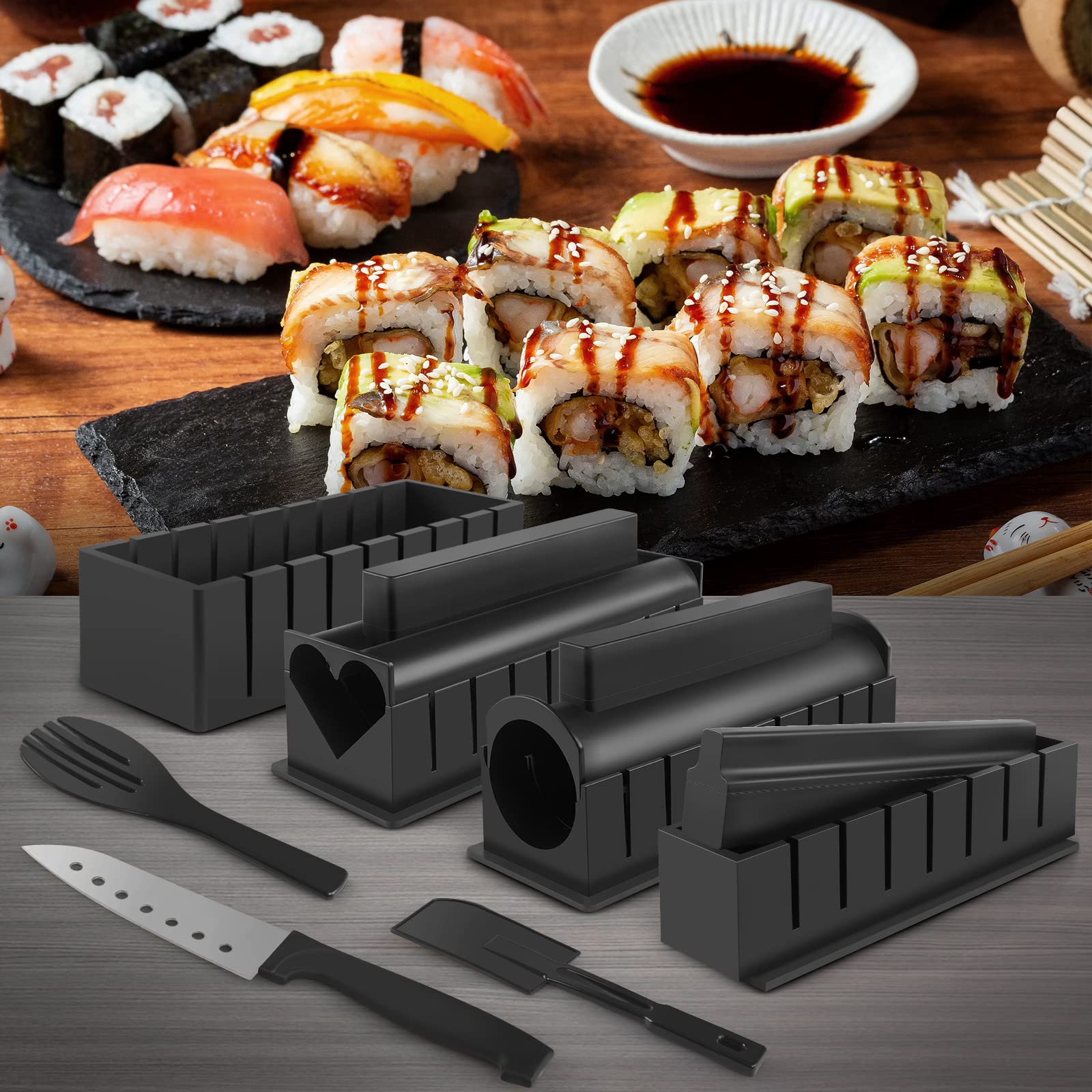 Hi Ninger bamboo sushi rolling mat for smooth, even rolls.