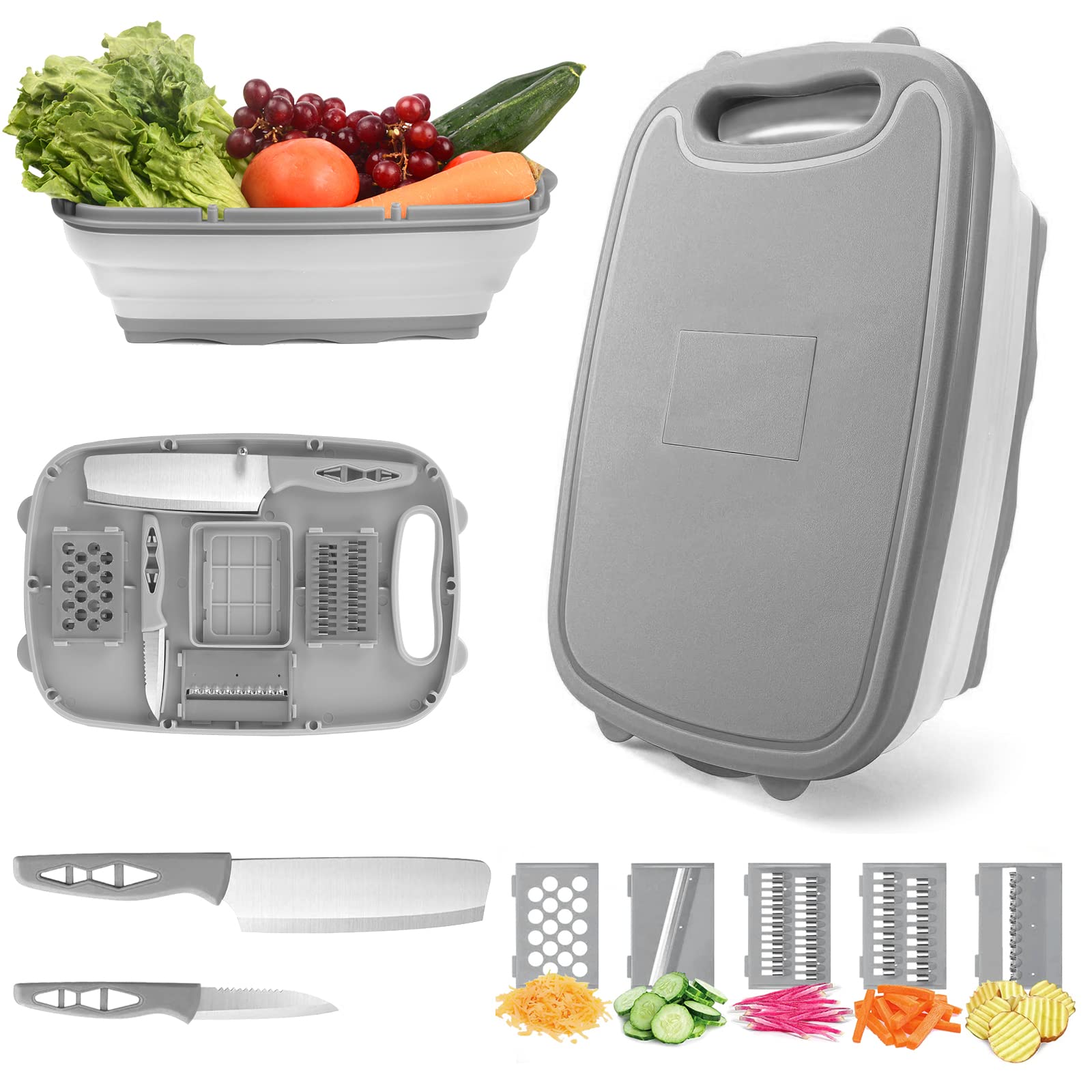 HI NINGER collapsible cutting board closed, space-saving for travel.