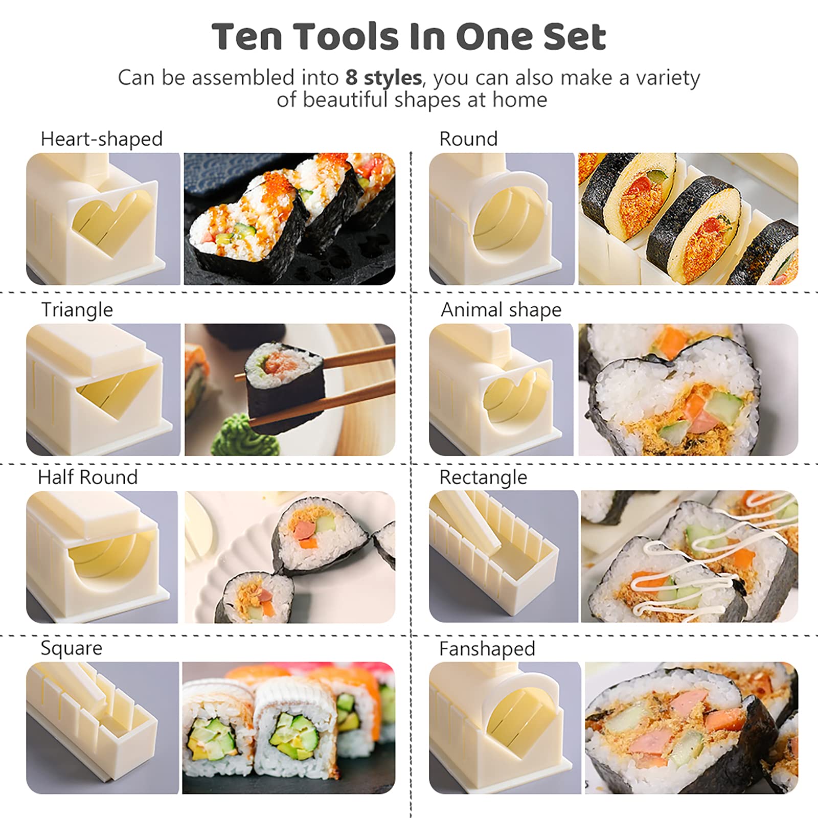 HI NINGER spatula and fork for easy handling during sushi making.