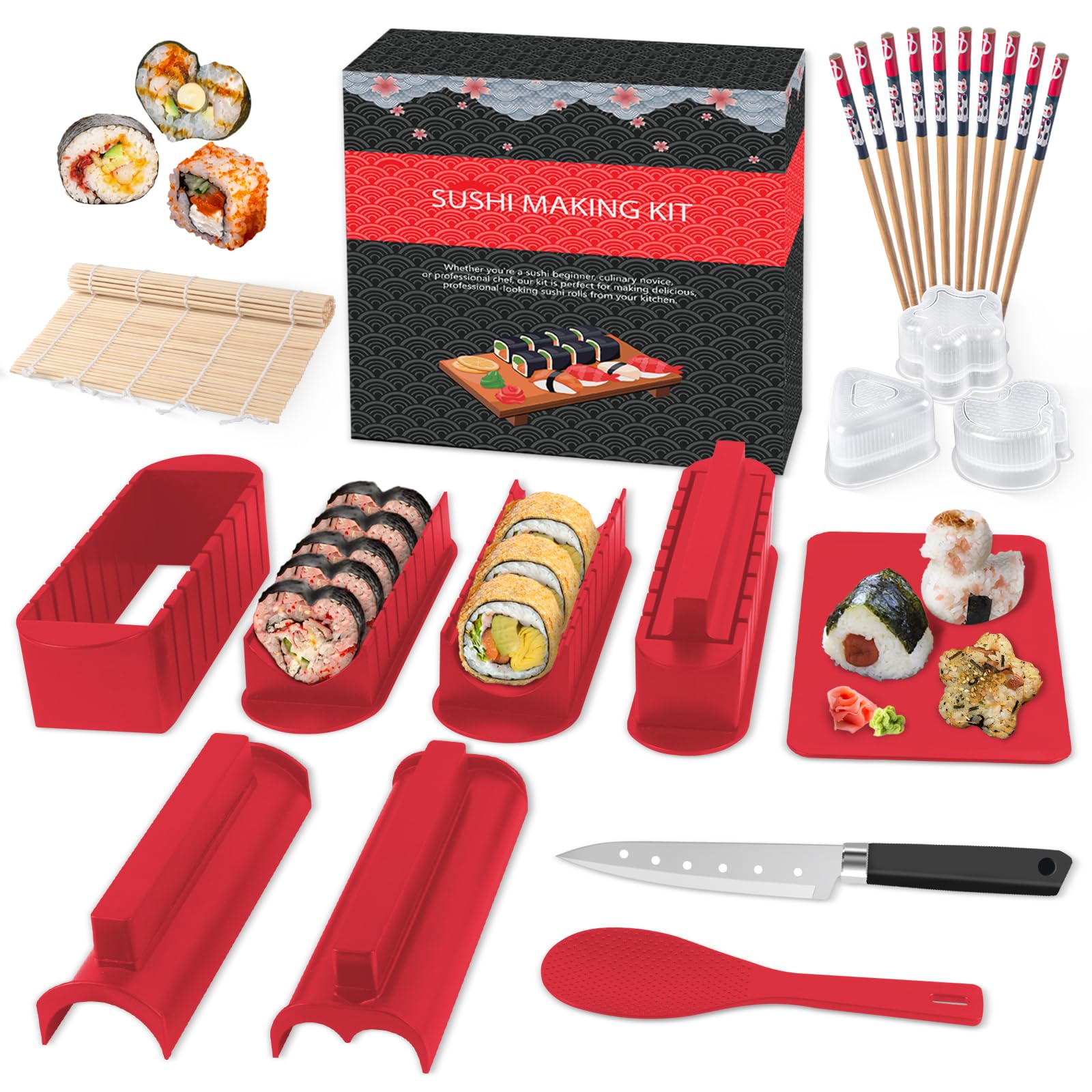 HI NINGER Sushi Maker Set in a colorful gift box for home sushi nights