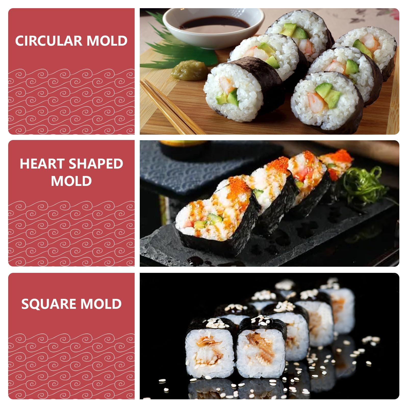 HI NINGER rice ball molds create perfect shapes for fun rolls