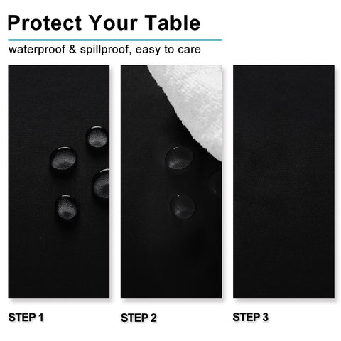 Hiasan Black Tablecloth Square 54x54 easy-cleaning surface ready for quick spills