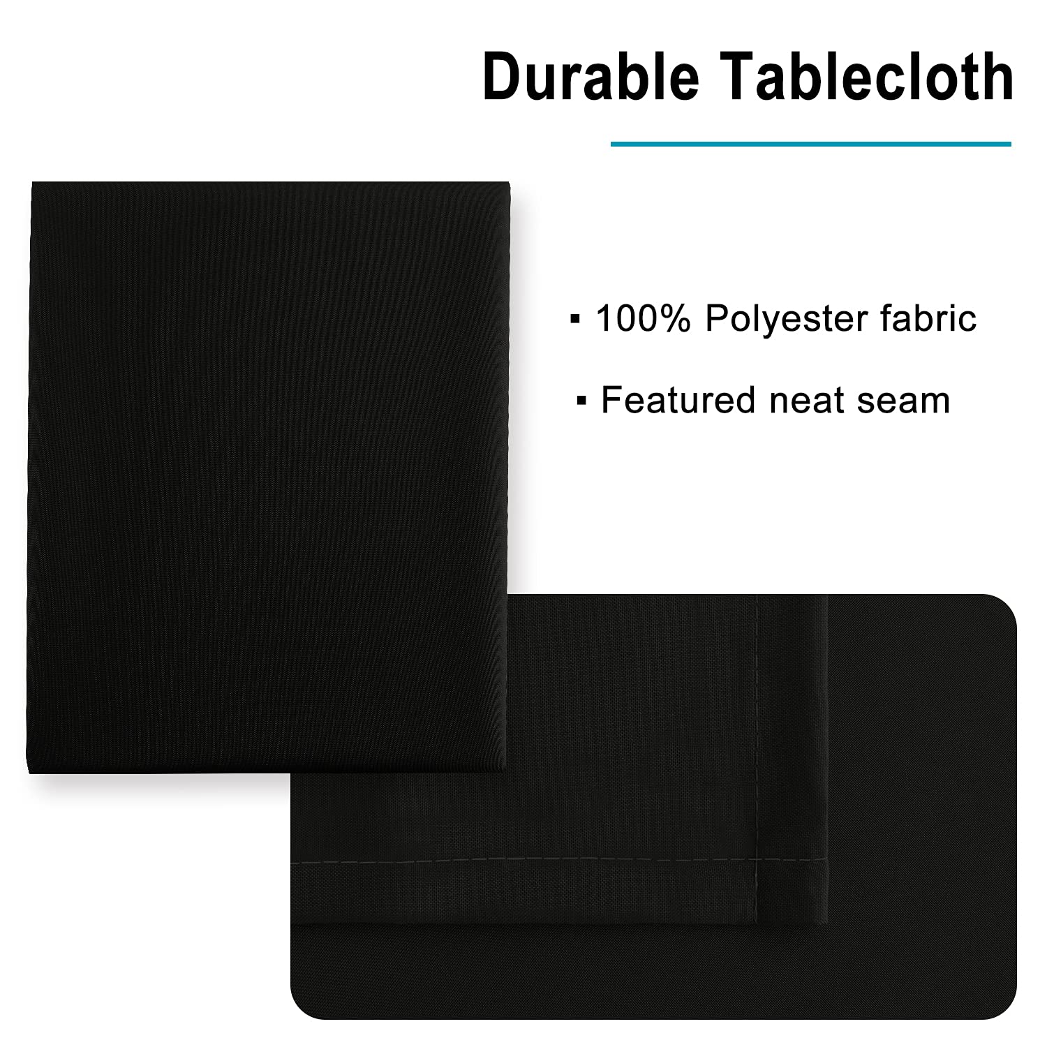 Hiasan Black Tablecloth Square 54x54 indoor-outdoor versatility for cafes and picnics
