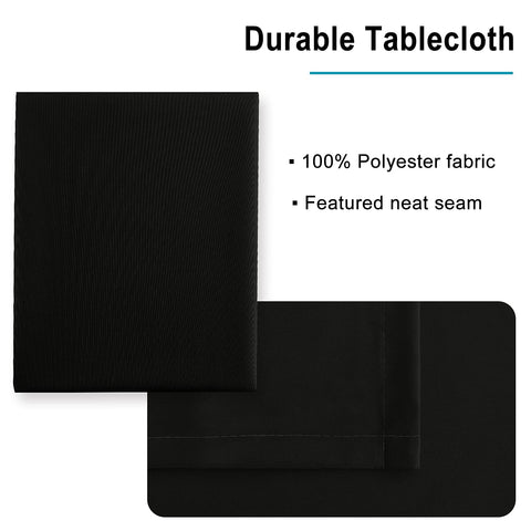 Hiasan Black Tablecloth Square 54x54 indoor-outdoor versatility for cafes and picnics