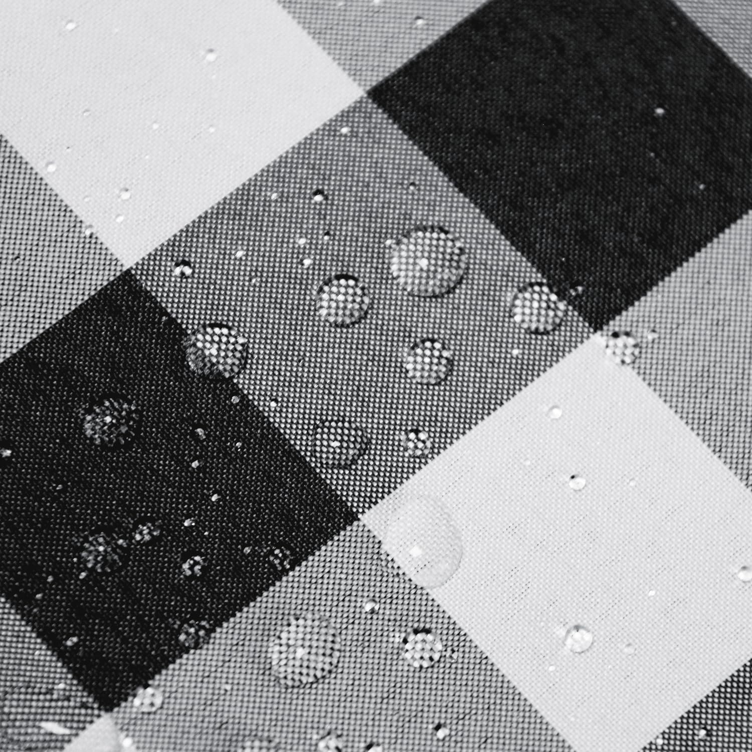 Hiasan checkered round tablecloth 60 inch stain-resistant cover for spills.