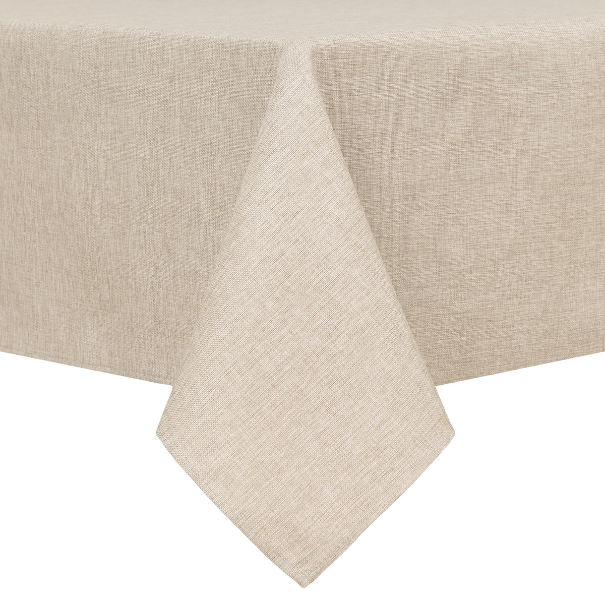Hiasan faux linen square tablecloth in beige 54x54 for elegant dining setups