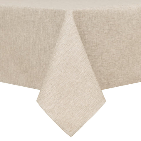 Hiasan faux linen square tablecloth in beige 54x54 for elegant dining setups