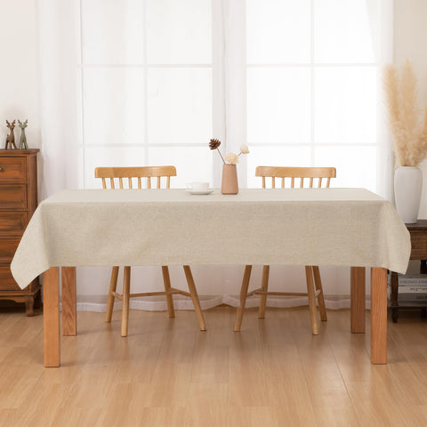 Hiasan beige tablecloth laid flat highlights versatile backdrop for any table.