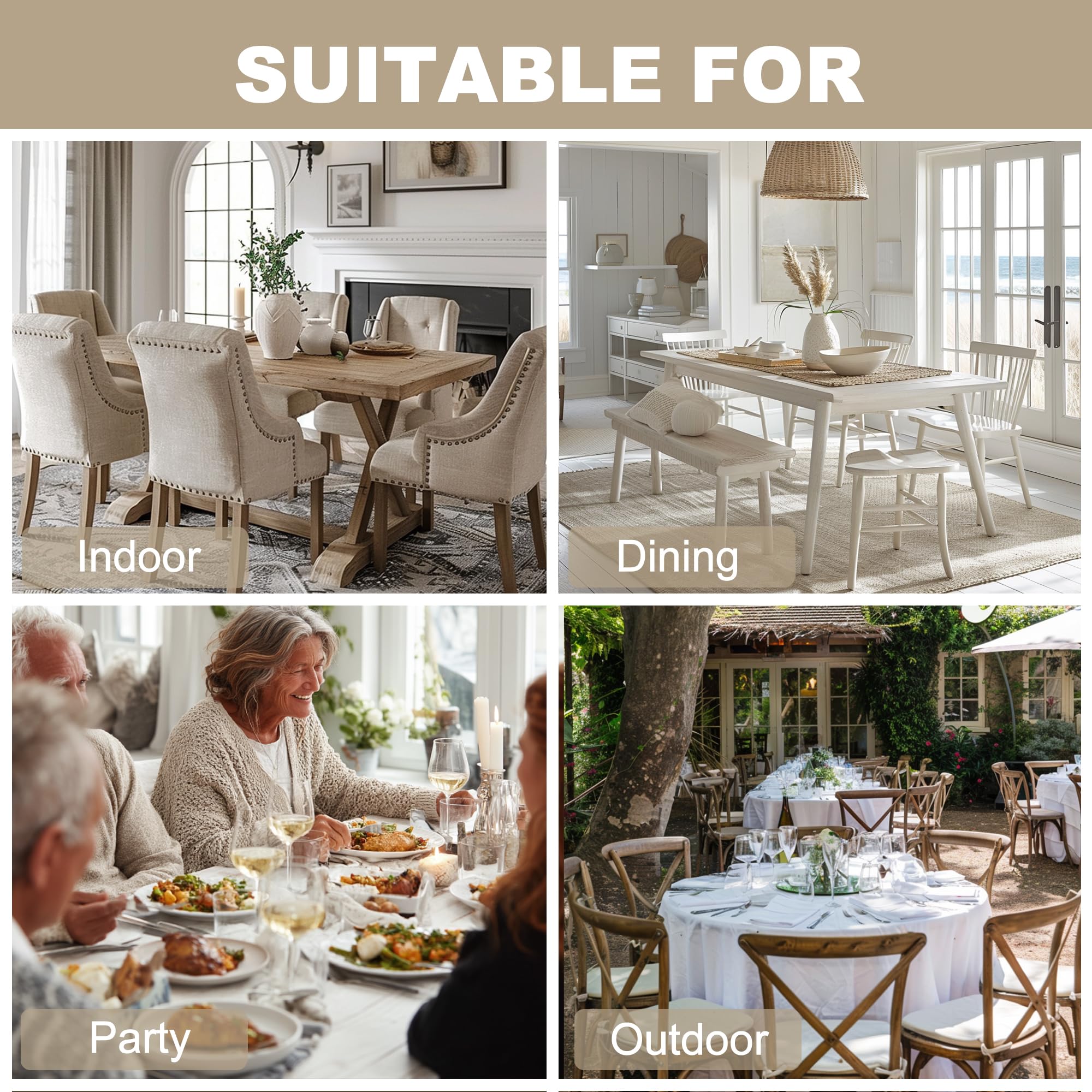Hiasan stain-resistant tablecloth shows easy cleanup after spills.