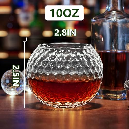 HiBathti Valentines golf glass with dimples, side texture, provides a secure grip while enjoying spirits.