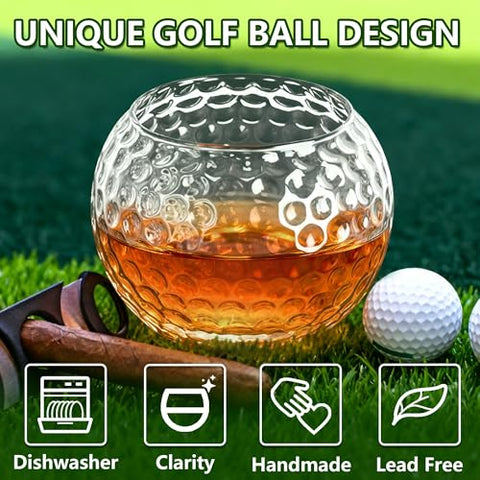HiBathti golf ball glass, ergonomic handhold, ideal for generous pours and everyday use.