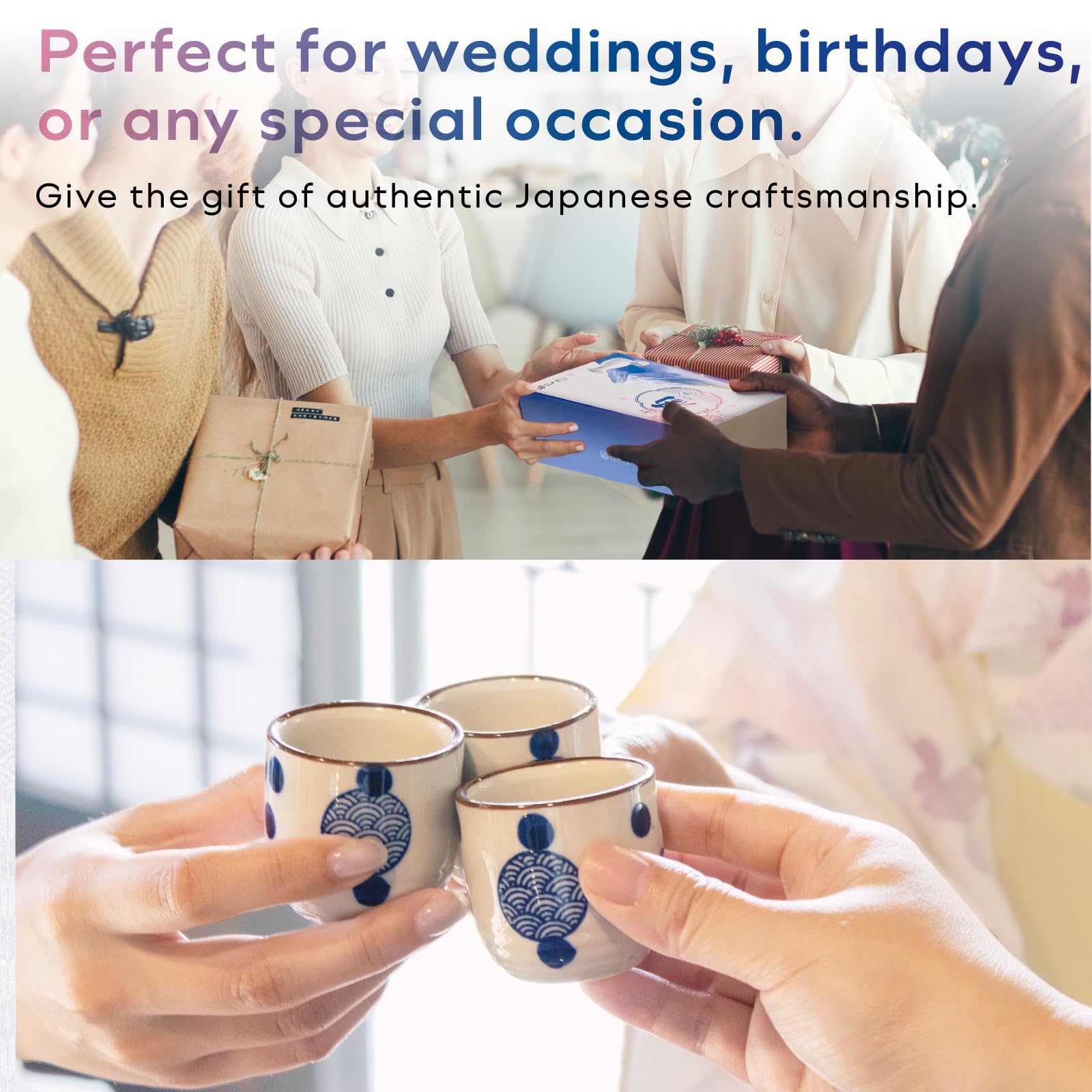 HIBINO Snow Plum ceramic sake set on display with refined elegance.