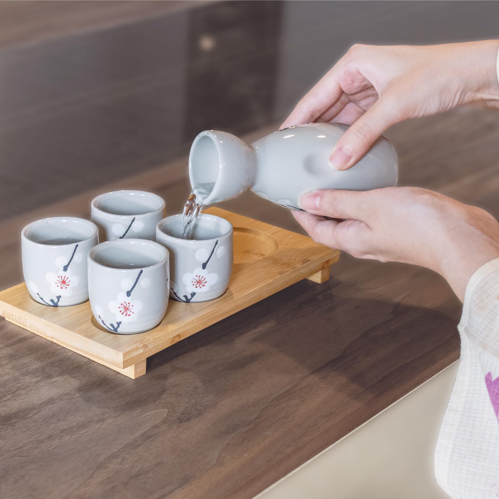 HIBINO Snow Plum dishwasher-safe ceramic components for easy cleanup.