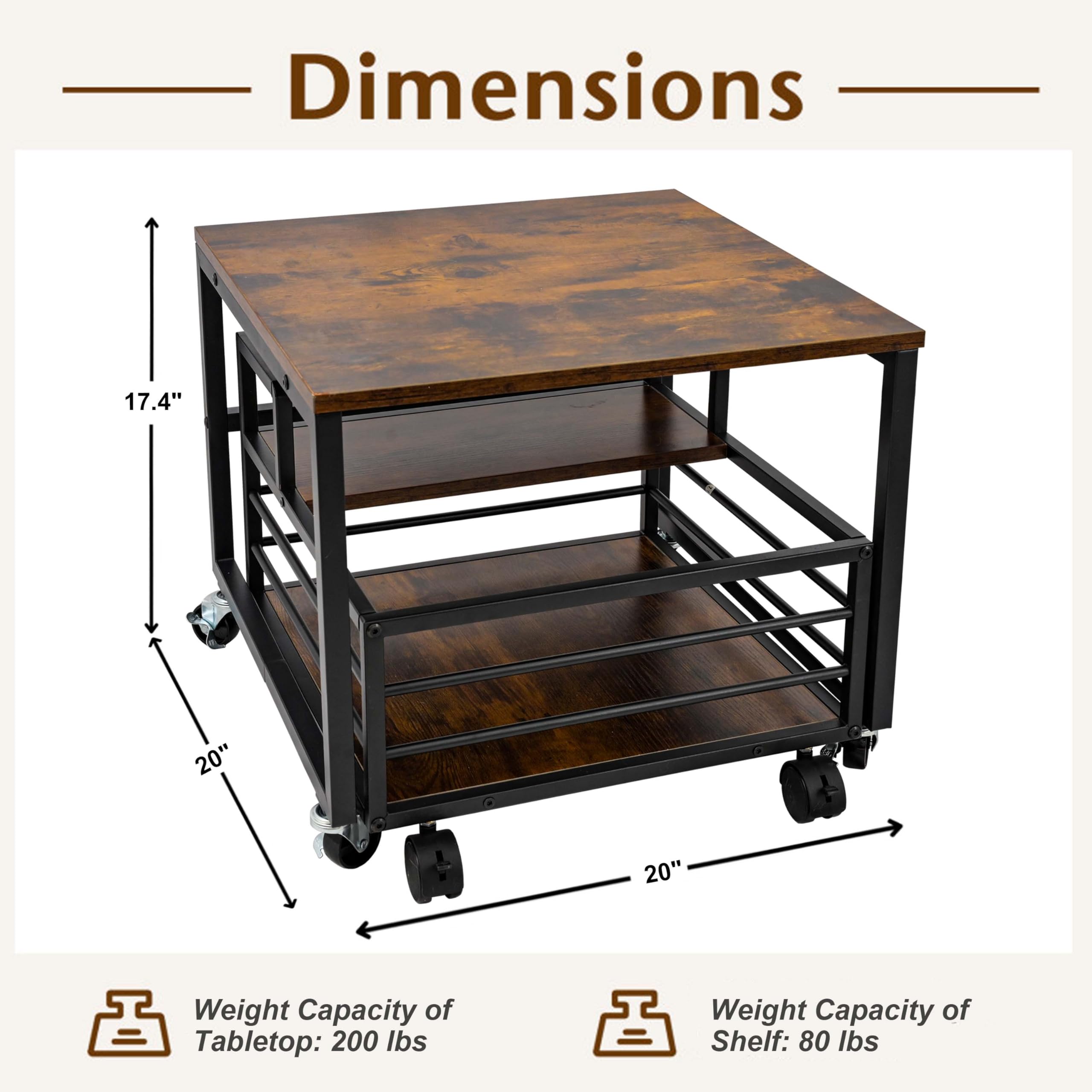 HIBOAT mini fridge stand with basket, side view emphasizes organized snack and drink storage