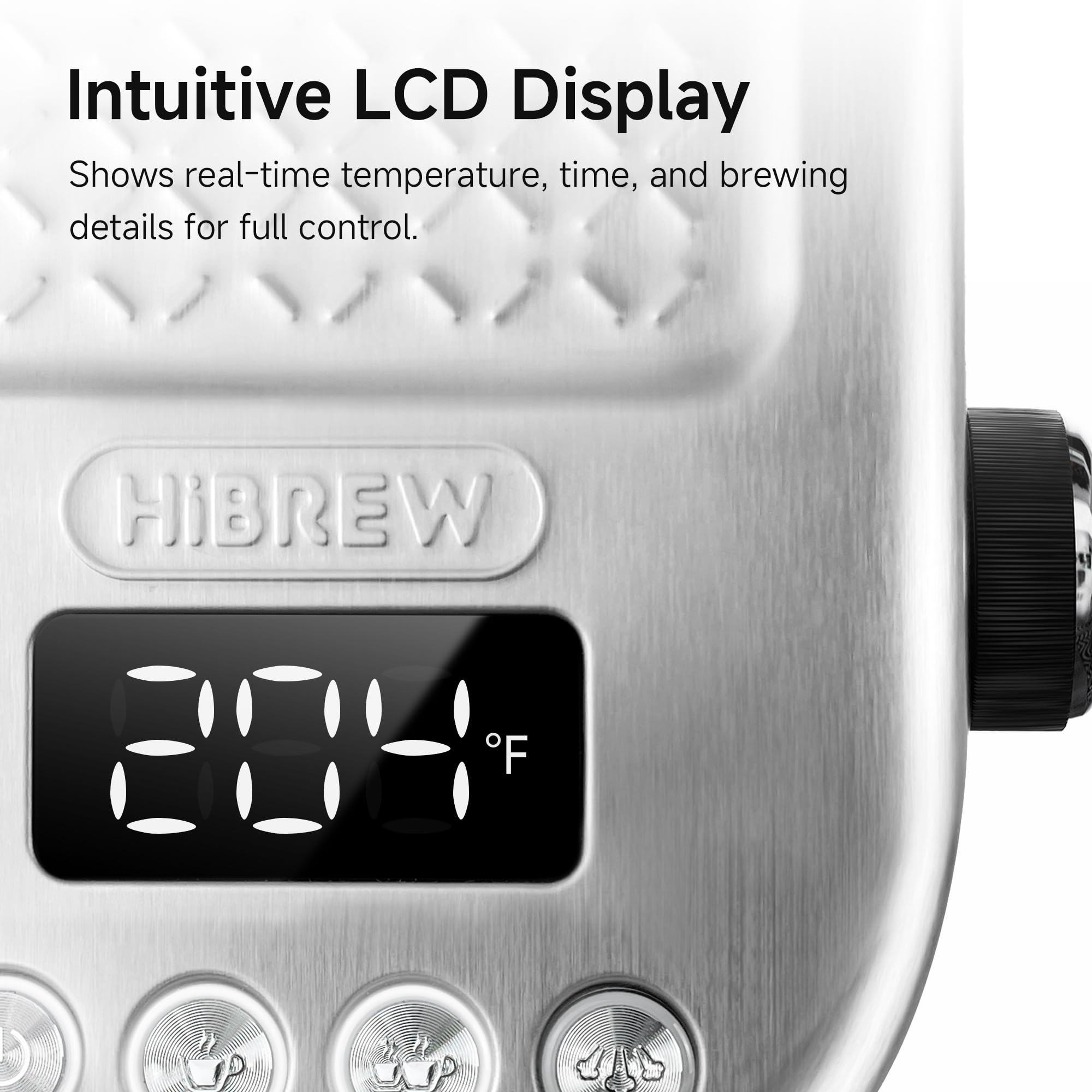 HIBREW H10B 20-bar pump control enables consistent extraction for rich crema.