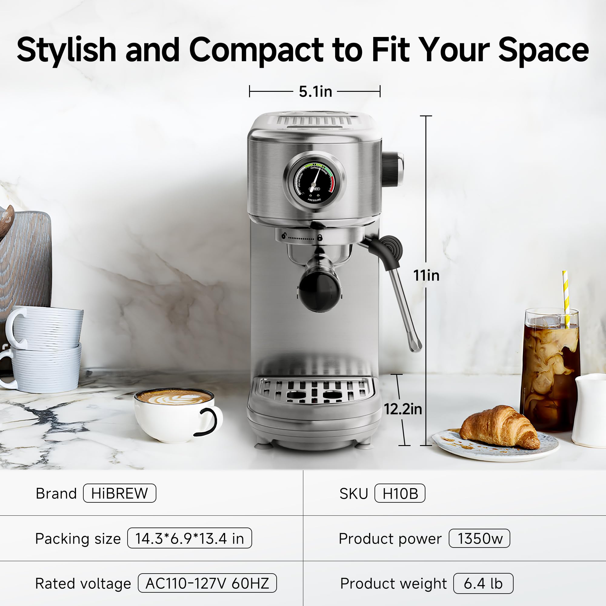 HIBREW H10B latte art attachments help create cafe-worthy designs at home.