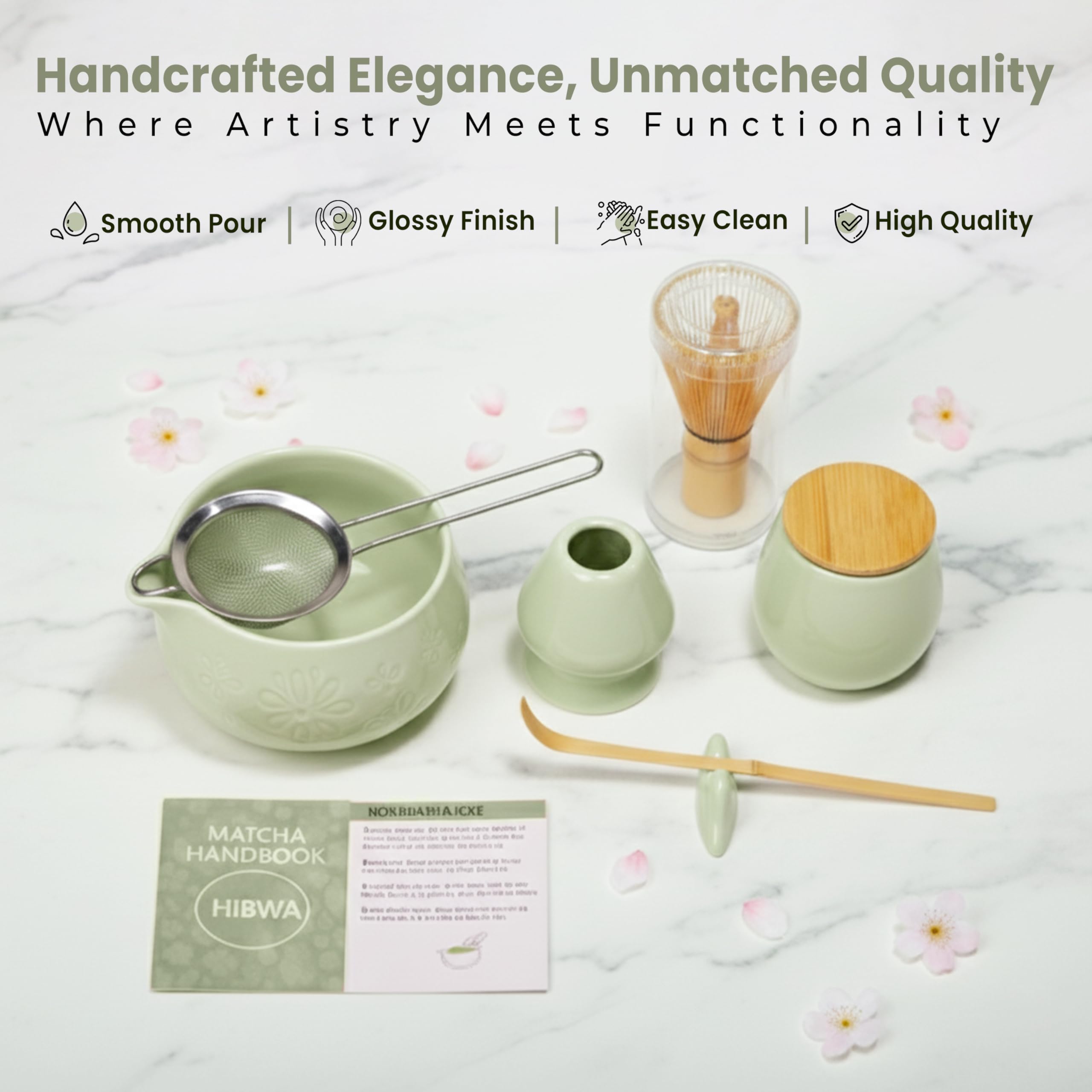 HIBWA Furui sifter ensures ultra-light powder for smooth whisking.
