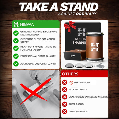 HIBWA portable sharpener ready for outdoor camping and grilling