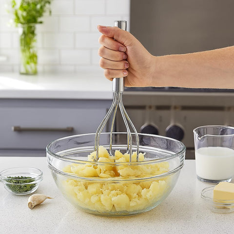 HIC Kitchen 2-In-1 Mix N’Masher bananas for smooth fruit mash.