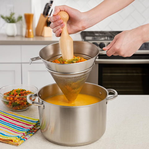 HIC Kitchen Chinois constructed from 18/8 stainless steel resists rust and lasts.