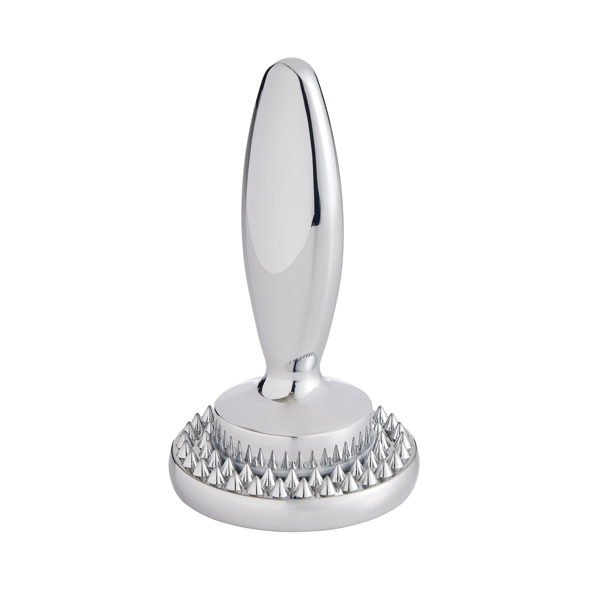 HIC Kitchen dual meat tenderizer front view showing balanced weight and chrome-plated zinc