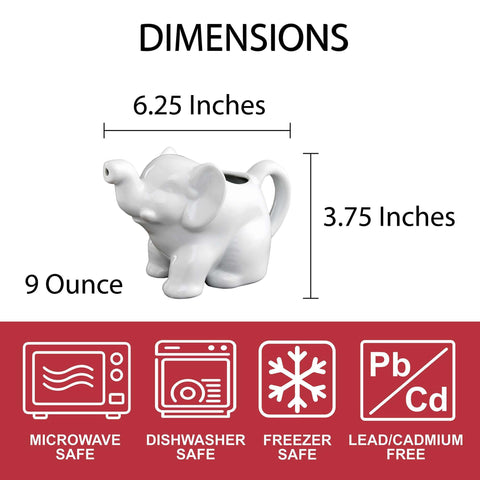 HIC Kitchen Elephant Creamer is dishwasher-safe for quick cleanup.