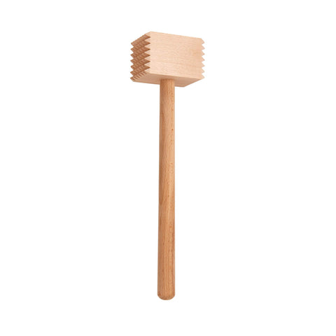 HIC Kitchen meat tenderizer smooth side flattens thin cutlets for even cooking.
