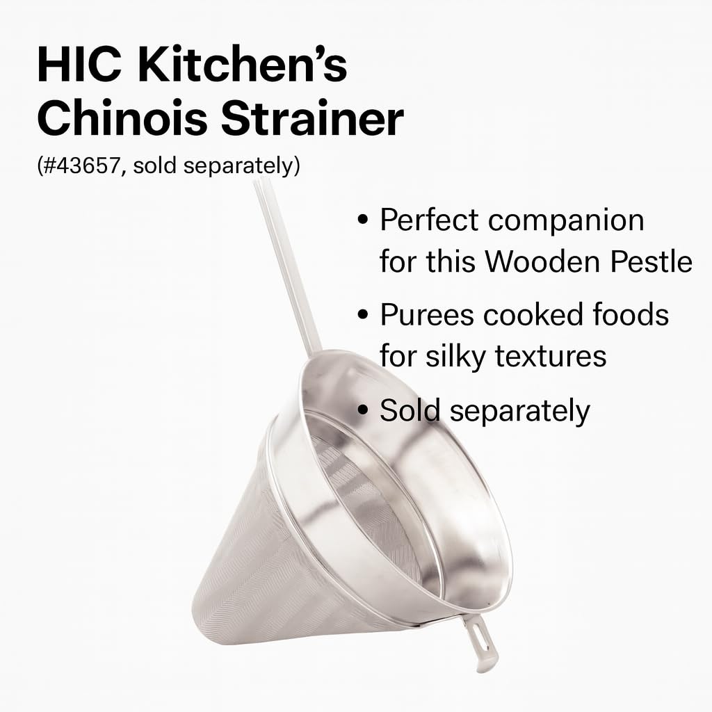 HIC Kitchen wooden pestle ideal for canning prep and preserving flavors
