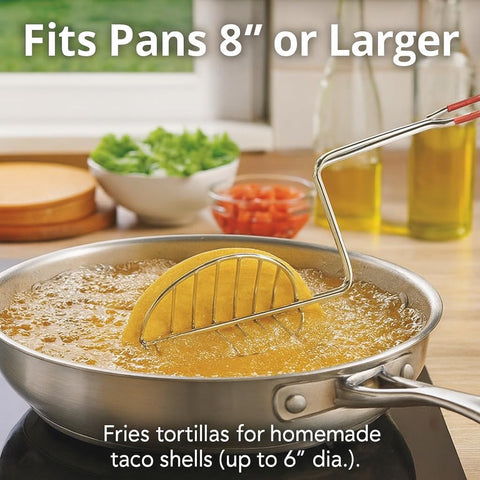 HIC Kitchen Taco Shell Tongs are heat safe up to 370F for confident handling.