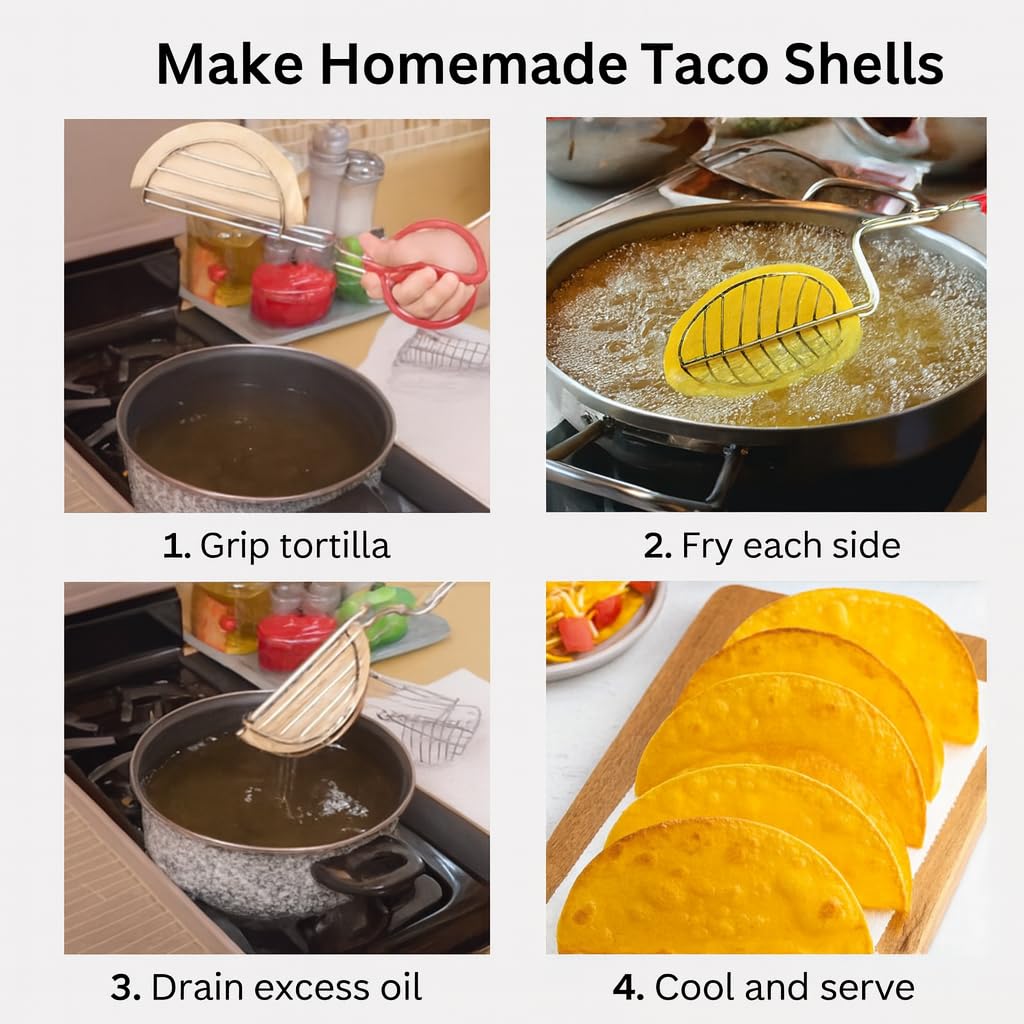 HIC Kitchen Taco Shell Tongs offer versatile use for tortillas, appetizers, and desserts.