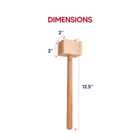 HIC Kitchen wooden mallet with comfortable grip for precise pounding.