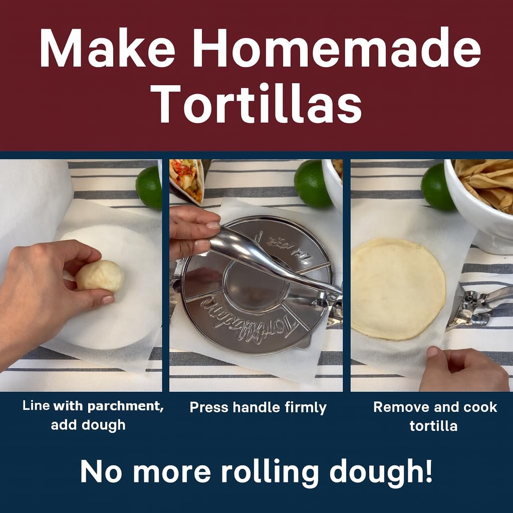 HIC Kitchen tortilla press versatility for pita, roti, and other flatbreads