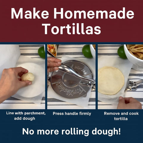 HIC Kitchen tortilla press versatility for pita, roti, and other flatbreads