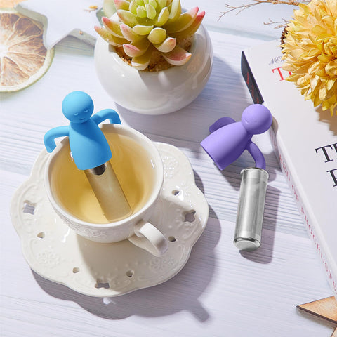 Hicarer dark brown cute-man infuser fits teapots