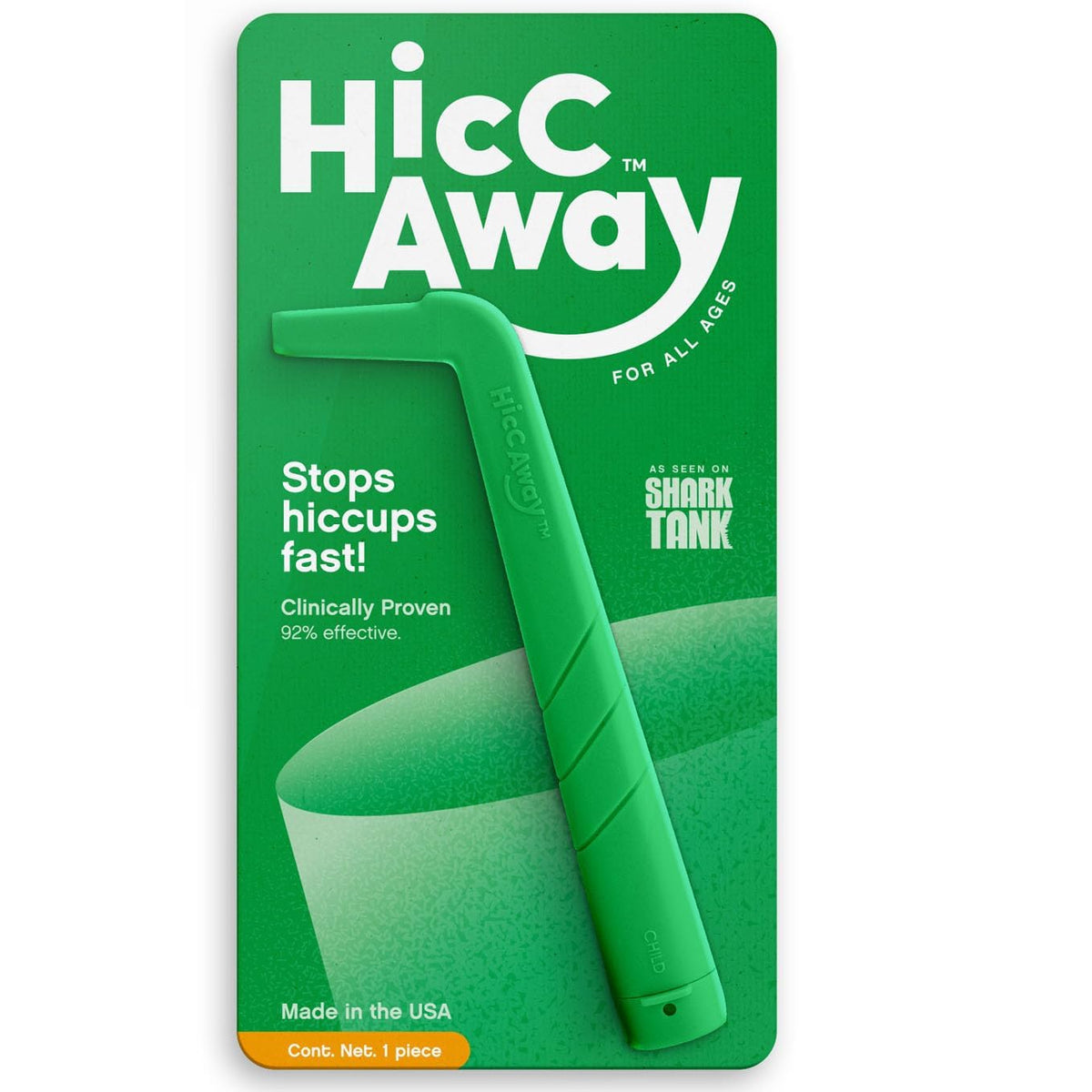 HICCAWAY hiccup straw in package, portable relief option