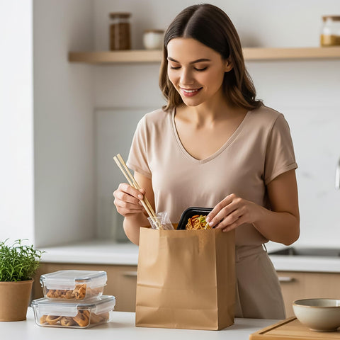 Hiceeden biodegradable bamboo chopsticks emphasize eco-friendly disposal.