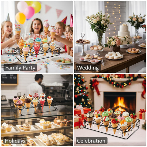 Hiceeden elegant metal dessert stand, party-ready presentation