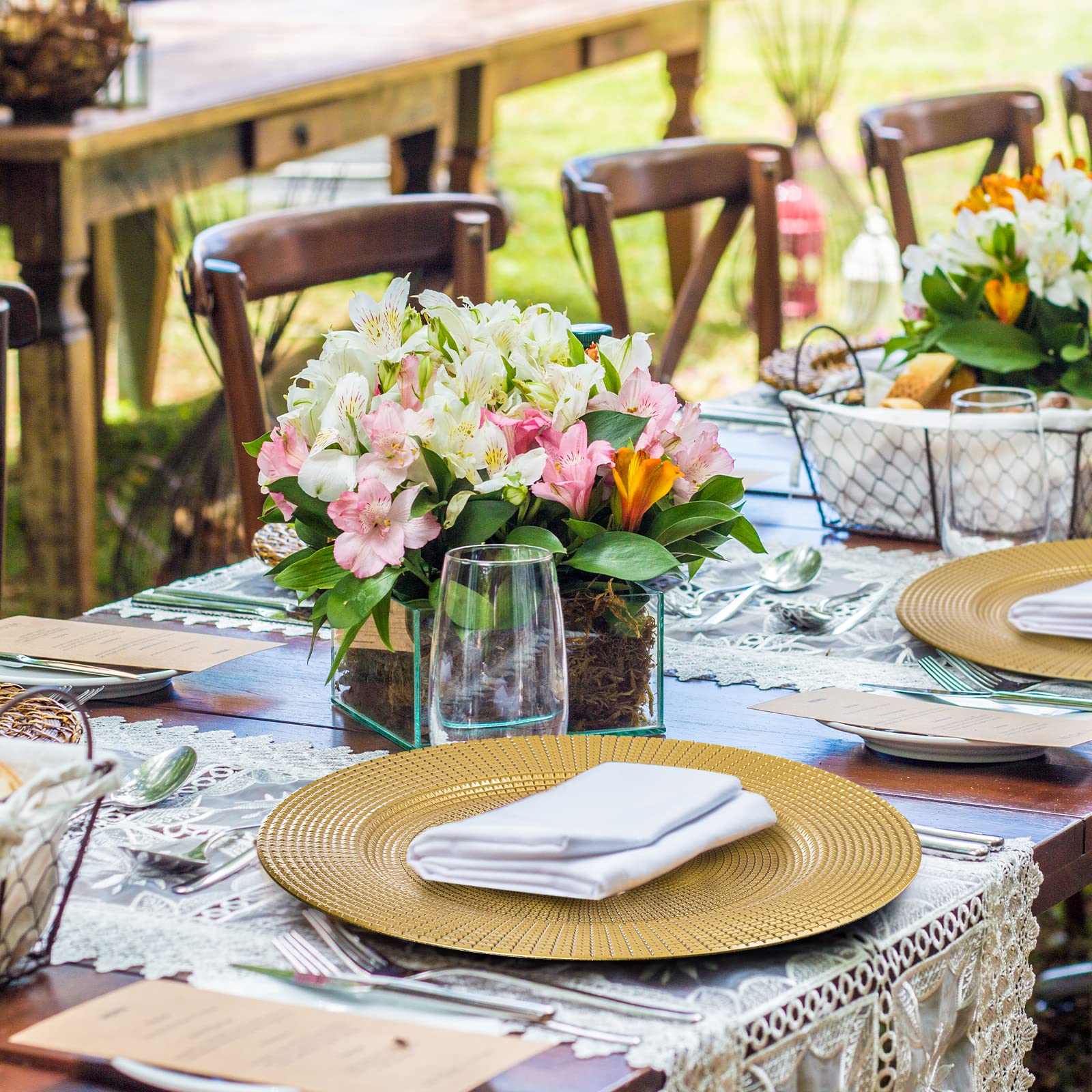 Hiceeden gold charger plate 13inch glow enhances upscale table visuals.