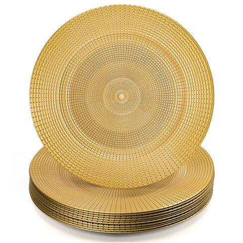 Hiceeden gold charger plate 13inch top view elevates dinner presentation.