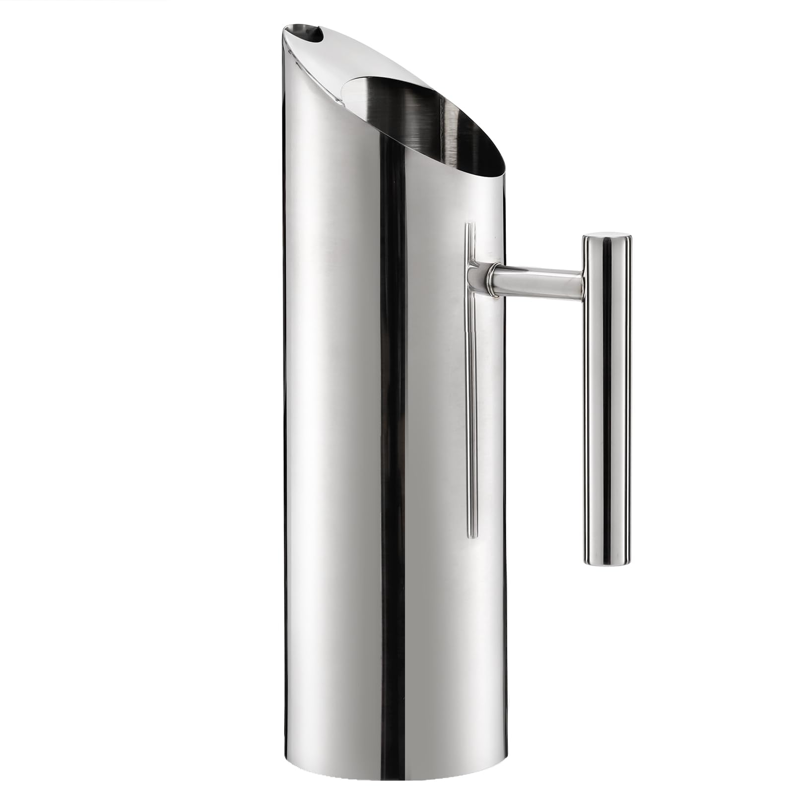 Hiceeden stainless steel water pitcher front view, 1.5l capacity for serving gatherings.