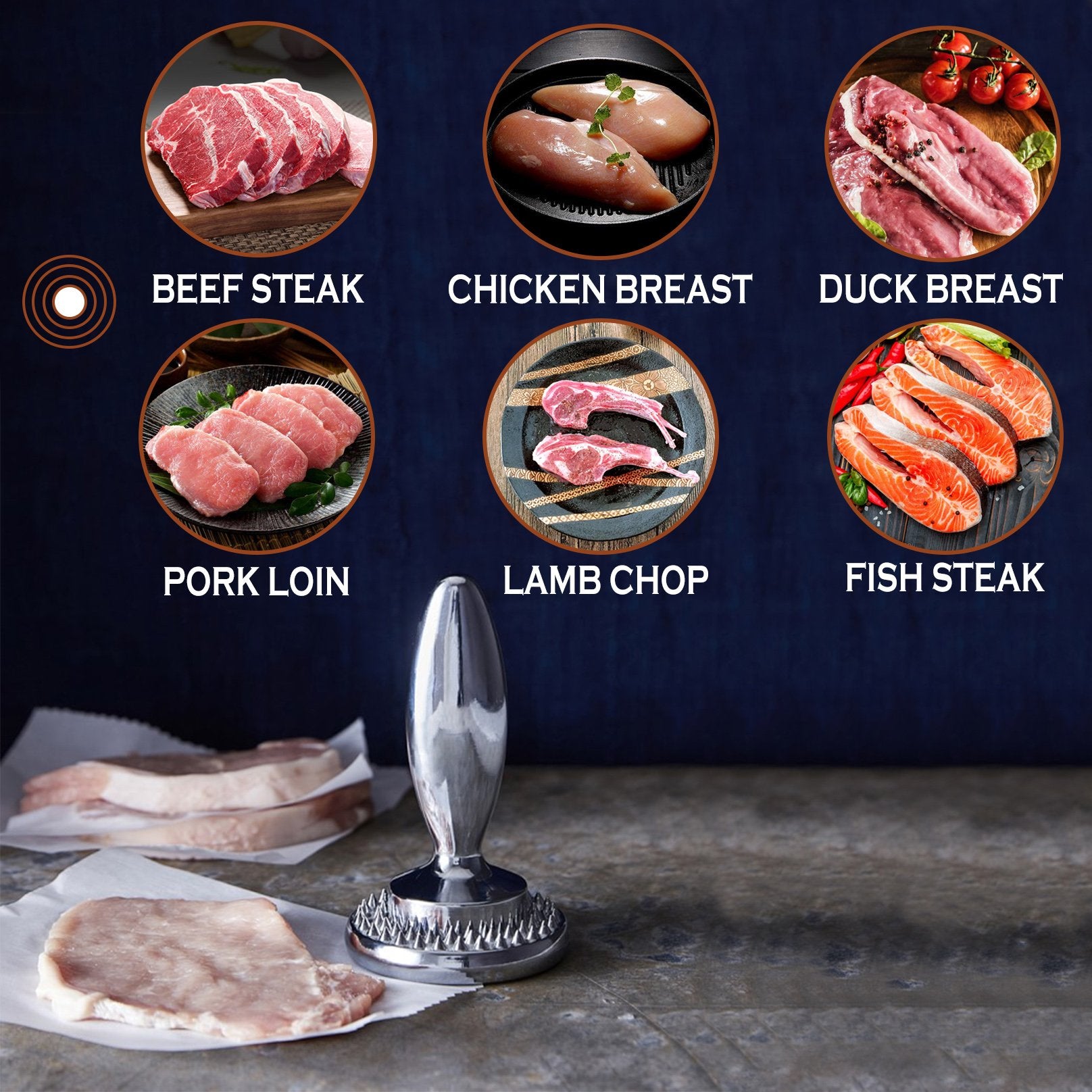 Hicook meat tenderizer dishwasher-safe with gasket removal guidance.