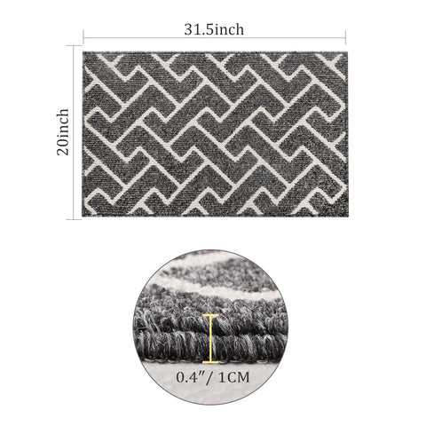 hicorfe door mat with non-slip backing protects floors while absorbing dirt.