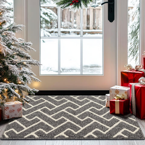hicorfe indoor doormat with rubber backing keeps floors dry at the front door.