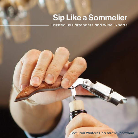 HiCoup Wine Opener double-hinged leverage provides smooth cork removal with less effort