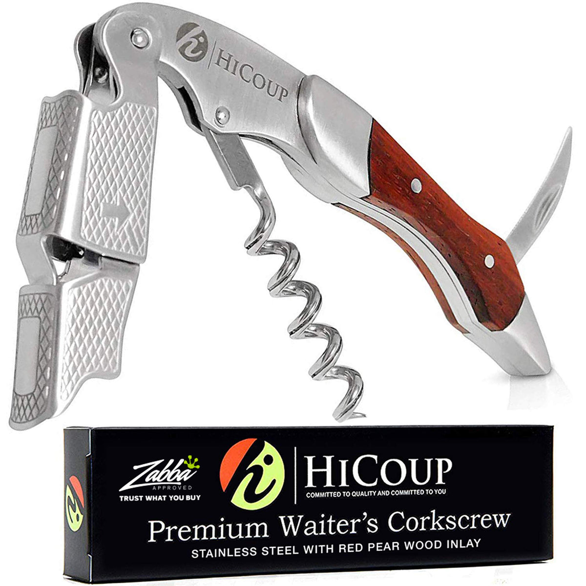 HiCoup Wine Opener ergonomic handle enables smooth cork removal.