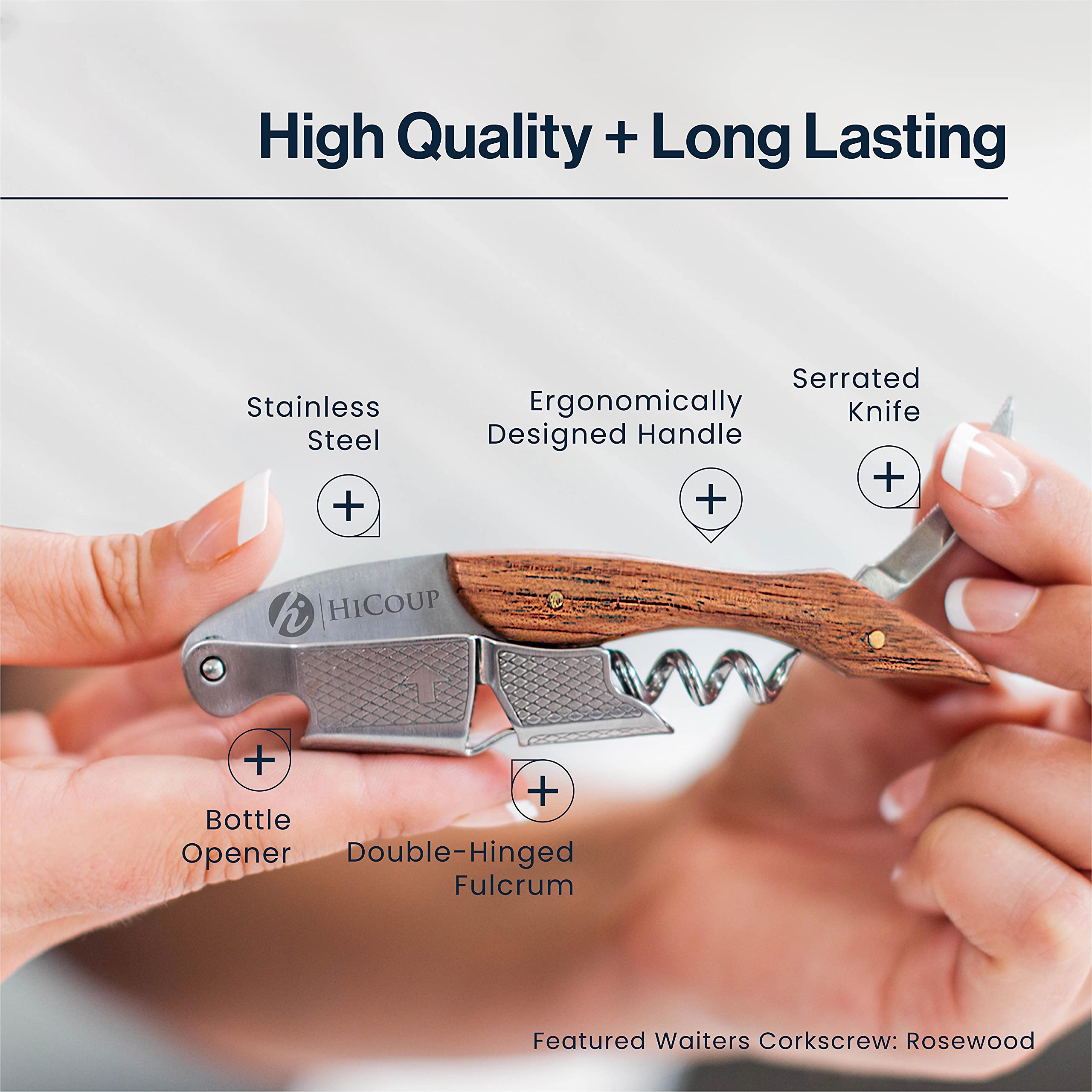 HiCoup Wine Opener foil cutter delivers clean, fast foil removal.