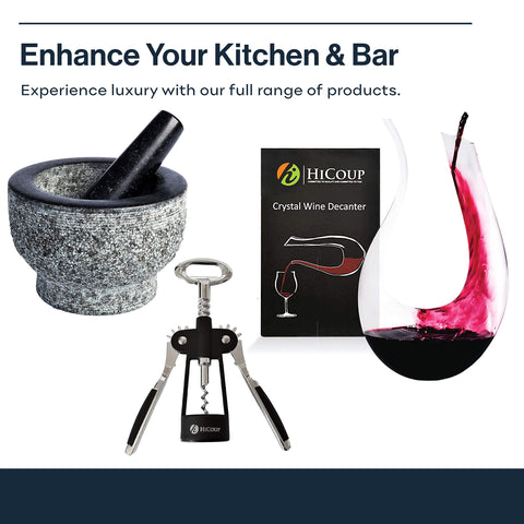 HiCoup Wine Opener compact design fits home bars and travel.