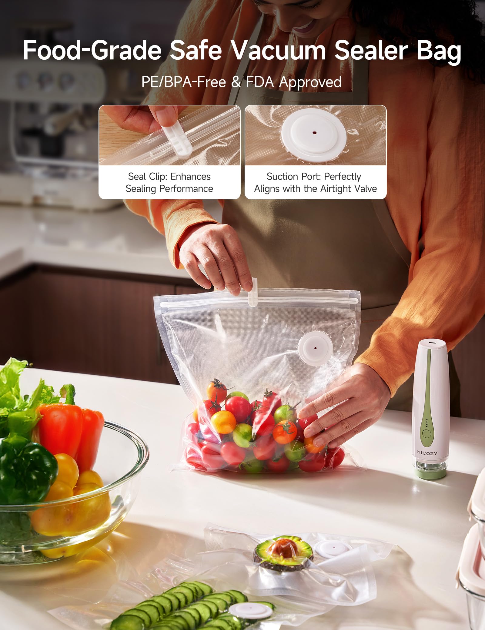 BPA-free bags from Hicozy ensure safe storage for meals